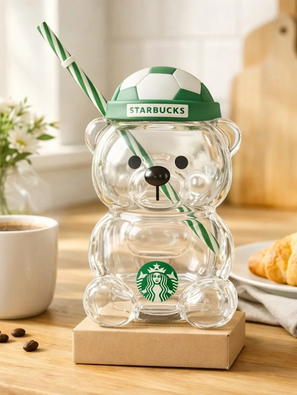 LIMITED EDITION Starbucks FIFA World Cup Bearista Bear Cup With Soccer Lid 20oz